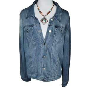 Bandolino Soft Lightweight Light Blue Denim Jacket Size M
